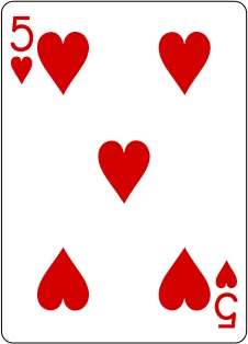 Five of hearts led